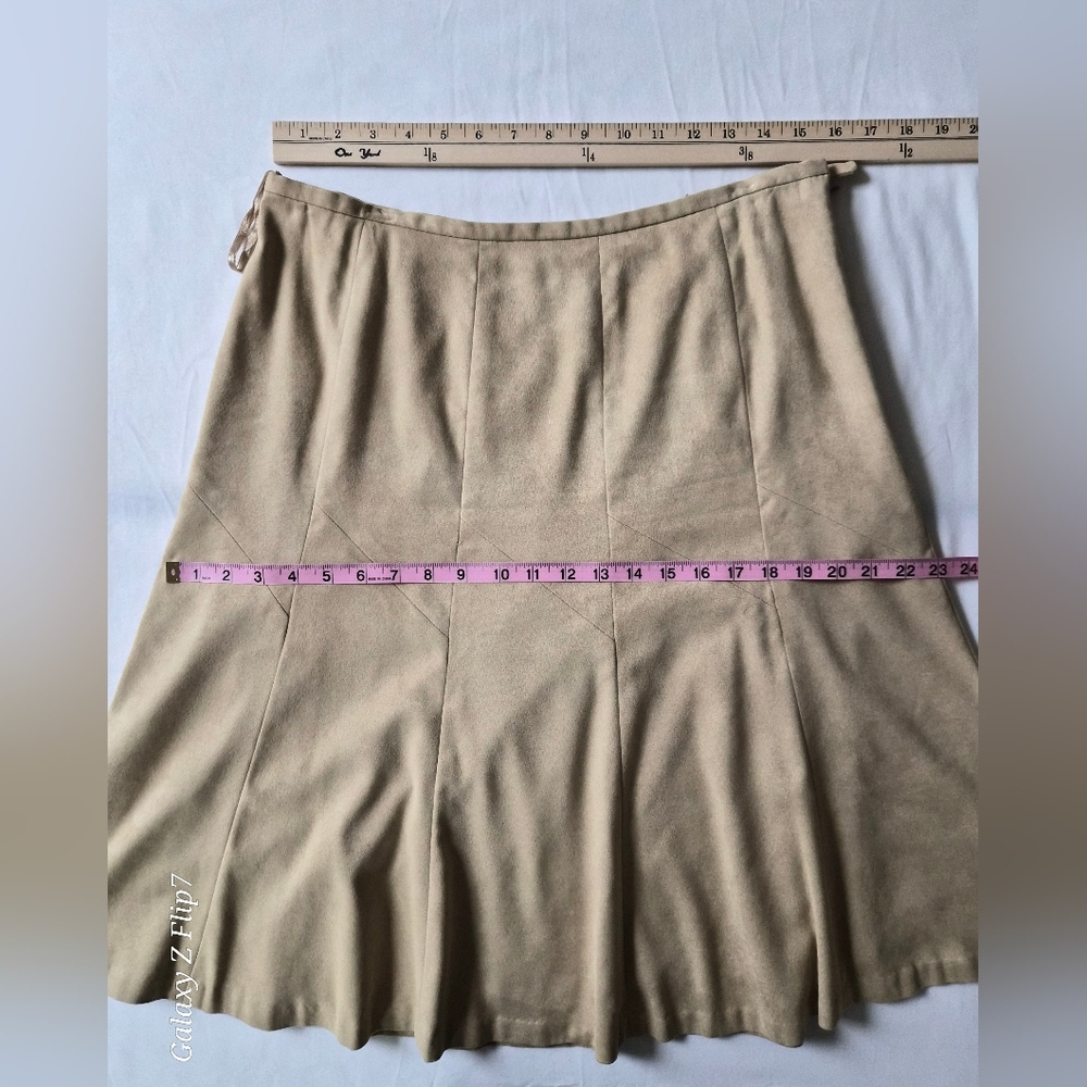 VTG Talbots Camel Wool Skirt Suit Set | 2-Piece Blazer & Midi Skirt | Size 14P - Picture 4 of 11